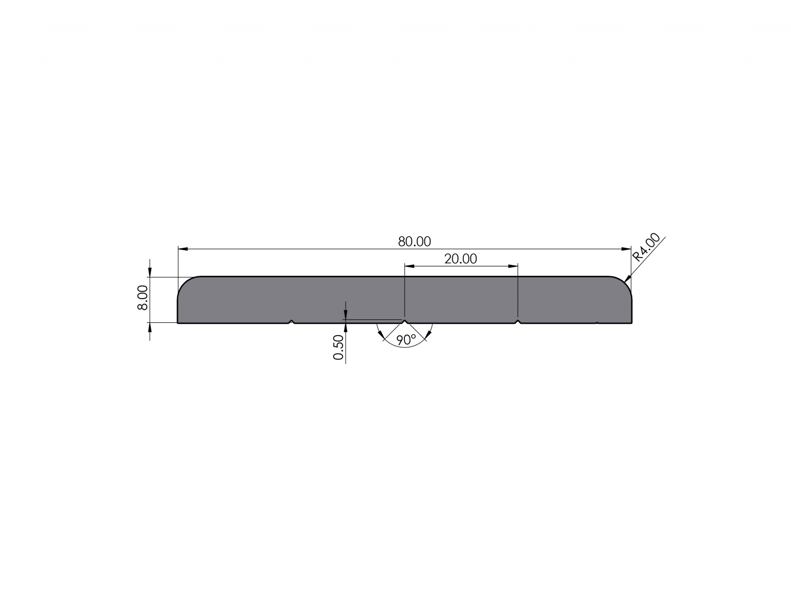 Aluminiumprofil M80x8 E I-Typ